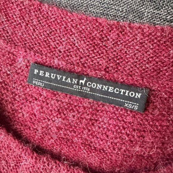 PERUVIAN CONNECTION Women's Burgundy Sweater Sz XS/S - Picture 9 of 14
